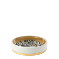 Rosa dei venti round porcelain ashtray - Gold & Black & White