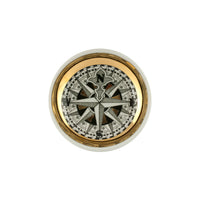 Rosa dei venti round porcelain ashtray - Gold & Black & White