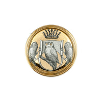 Stemma di civette round porcelain ashtray - Gold & Black & White