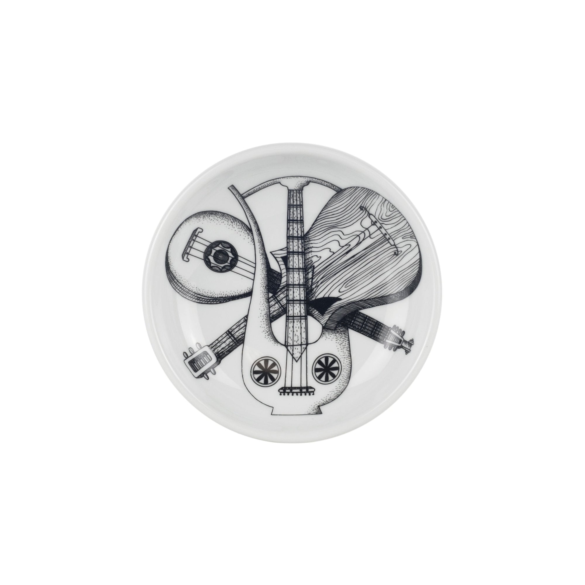 Strumenti Musicali round porcelain ashtray - Black & White