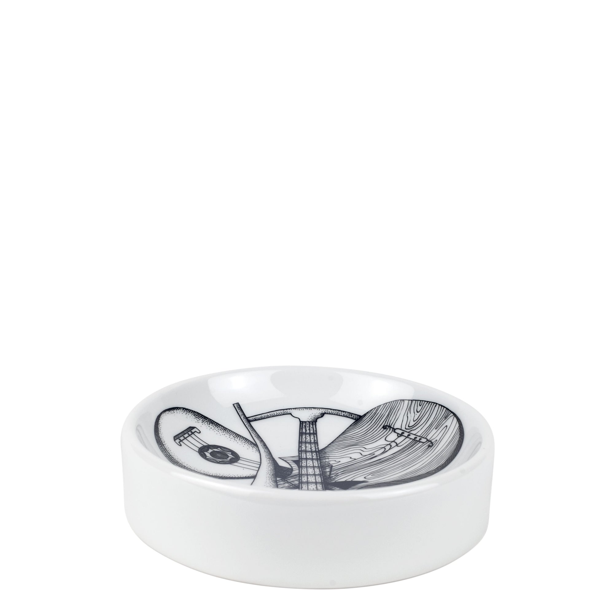 Strumenti Musicali round porcelain ashtray - Black & White