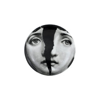 Tema e Variazioni n°10 round porcelain ashtray - Black & White