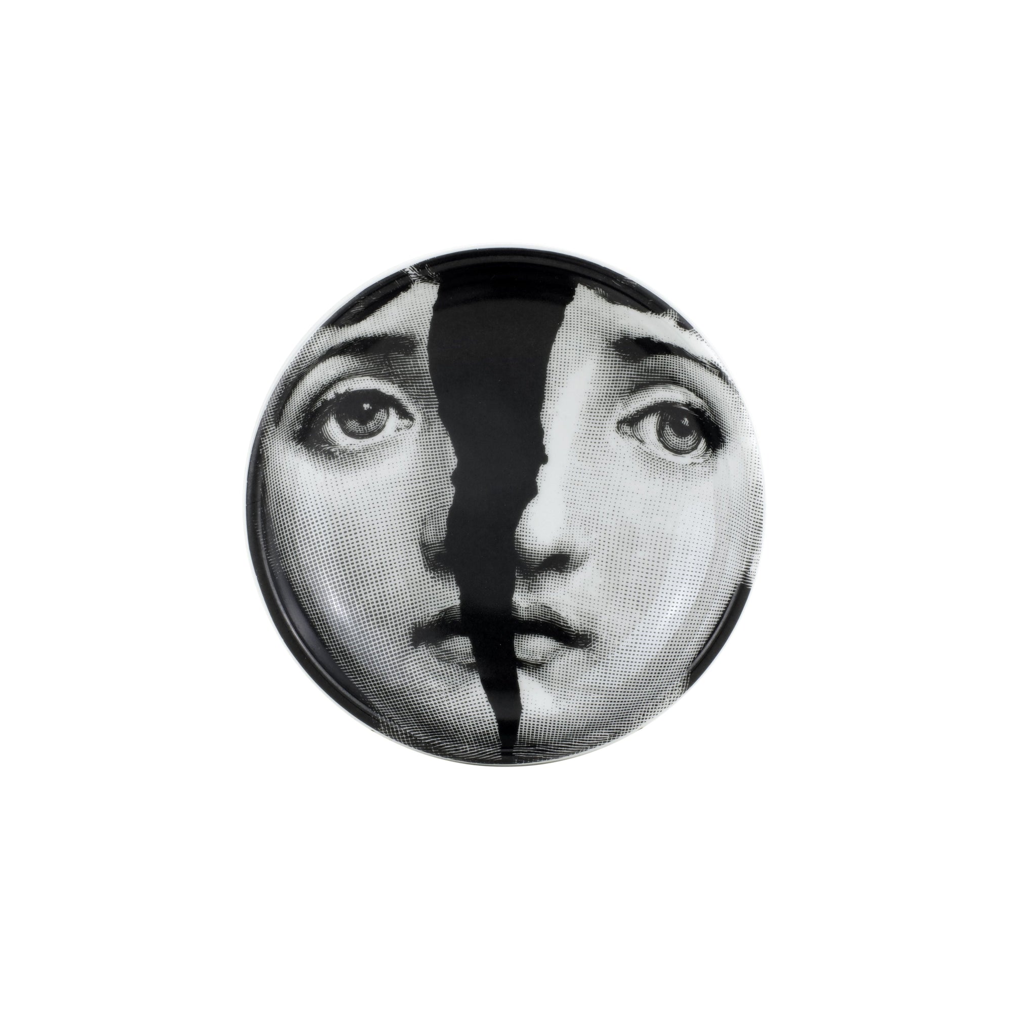 Tema e Variazioni n°10 round porcelain ashtray - Black & White