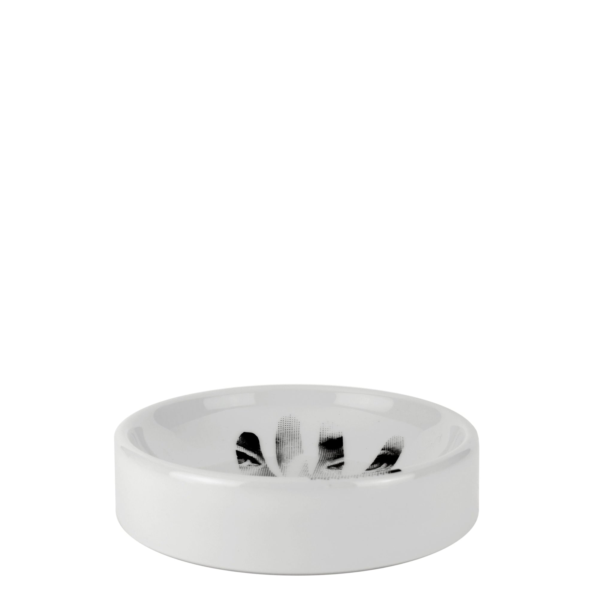 Tema e Variazioni n°15 round porcelain ashtray - Black & White