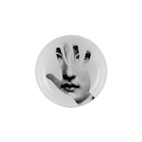 Tema e Variazioni n°15 round porcelain ashtray - Black & White
