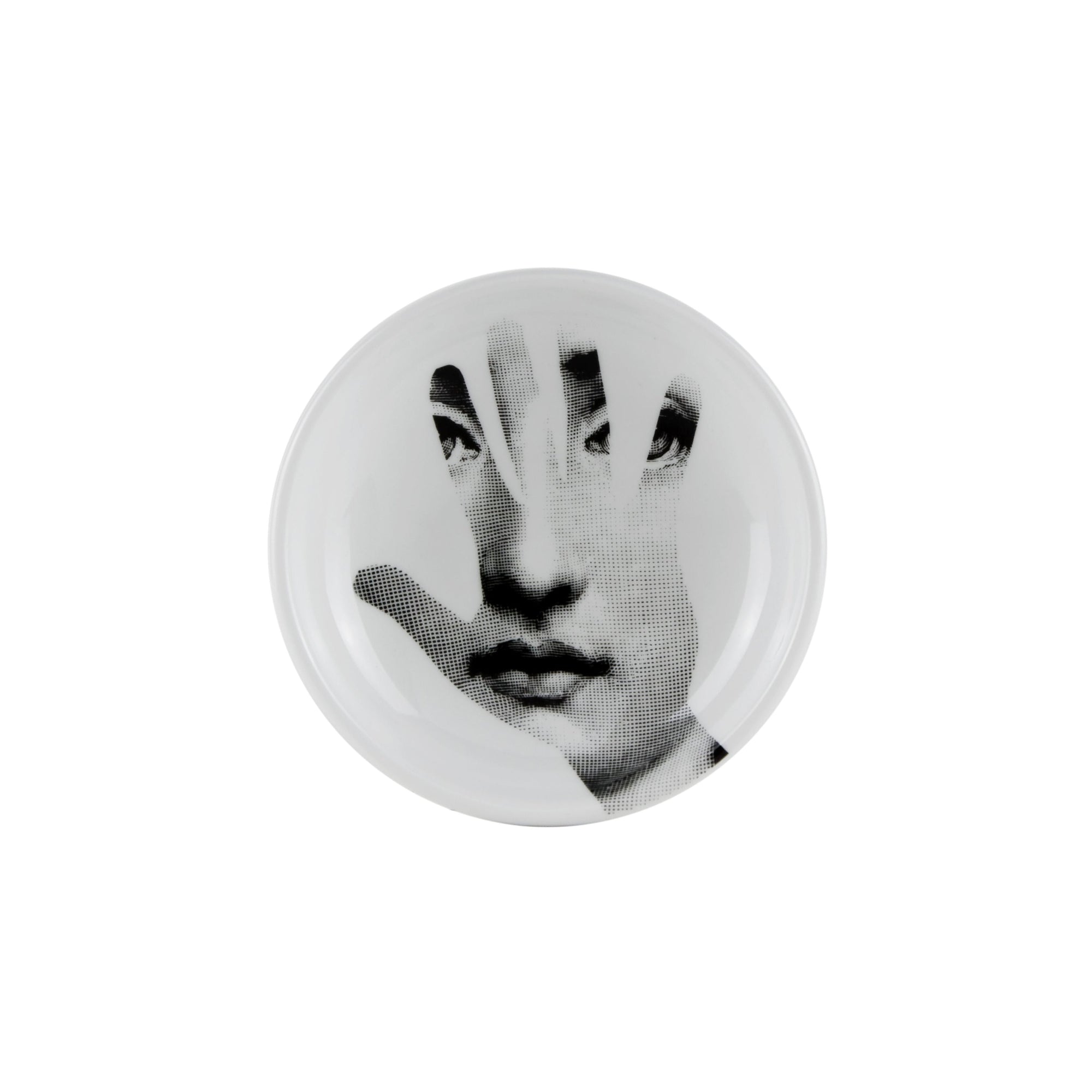 Tema e Variazioni n°15 round porcelain ashtray - Black & White