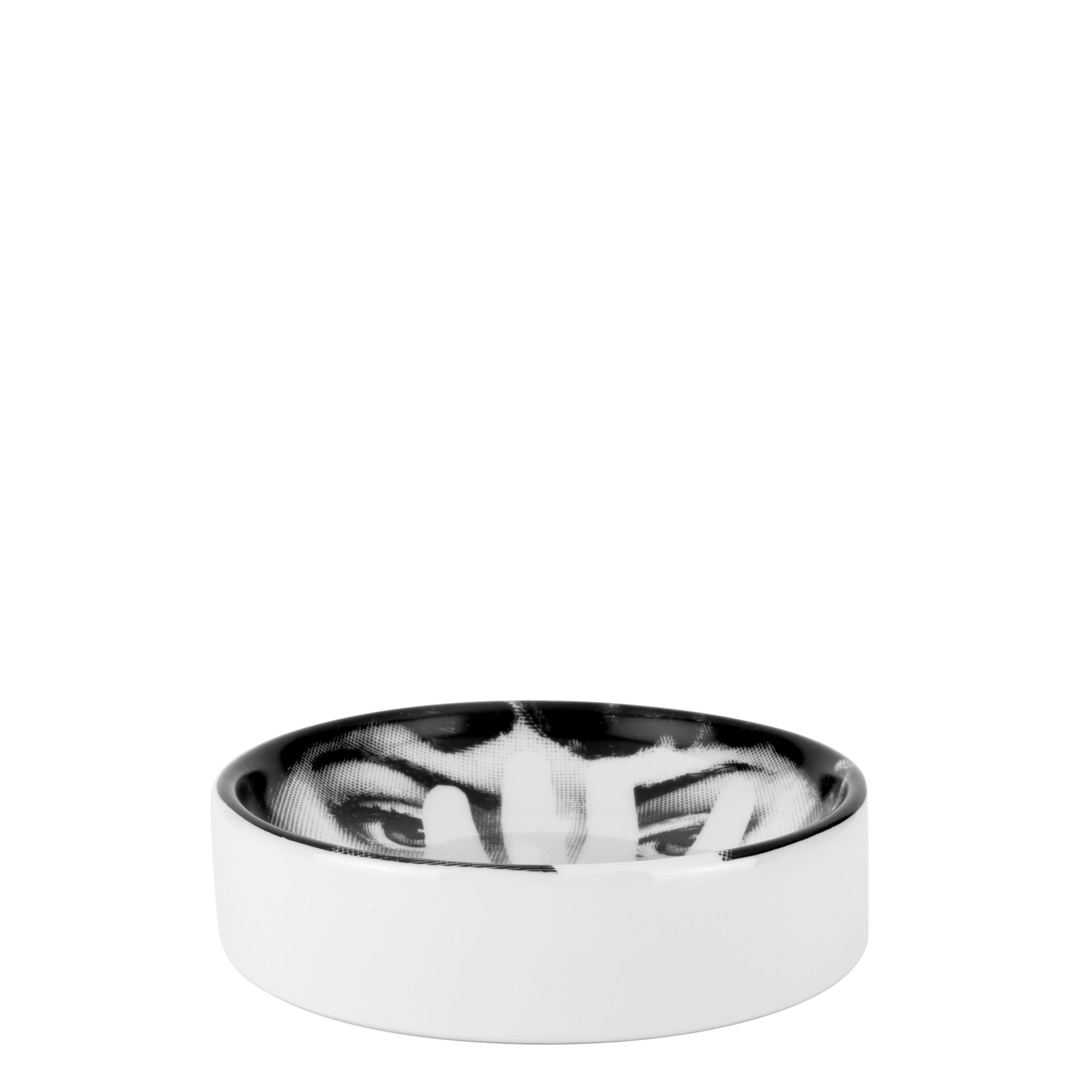 Tema e Variazioni n°16 round porcelain ashtray - Black & White