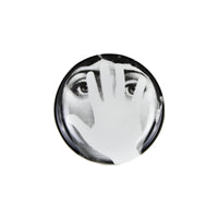 Tema e Variazioni n°16 round porcelain ashtray - Black & White