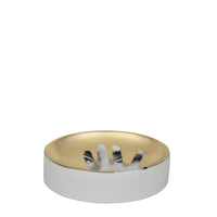 Tema e Variazioni n°16 round porcelain ashtray - Gold & Black & White