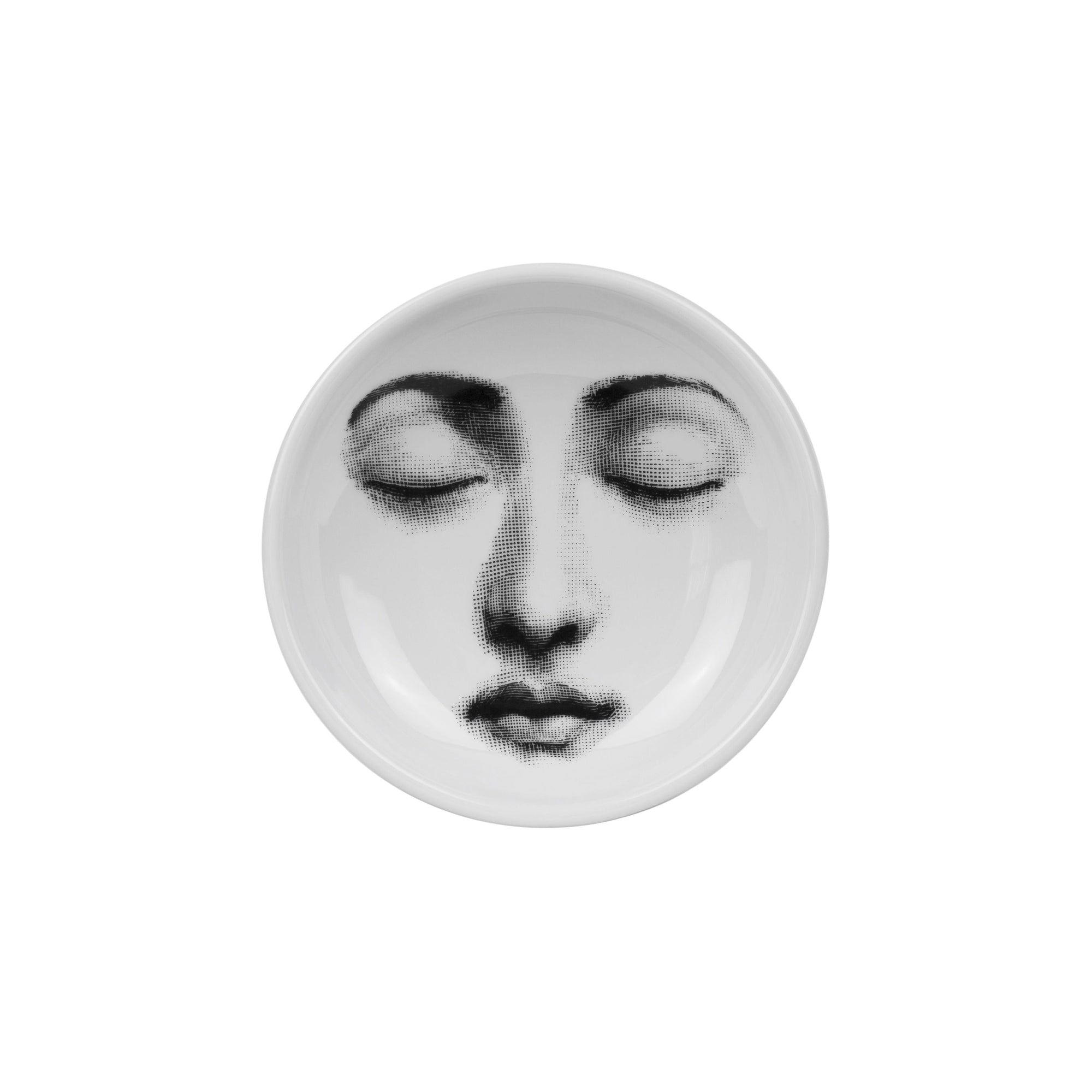 Tema e Variazioni n°213 round porcelain ashtray - Black & White