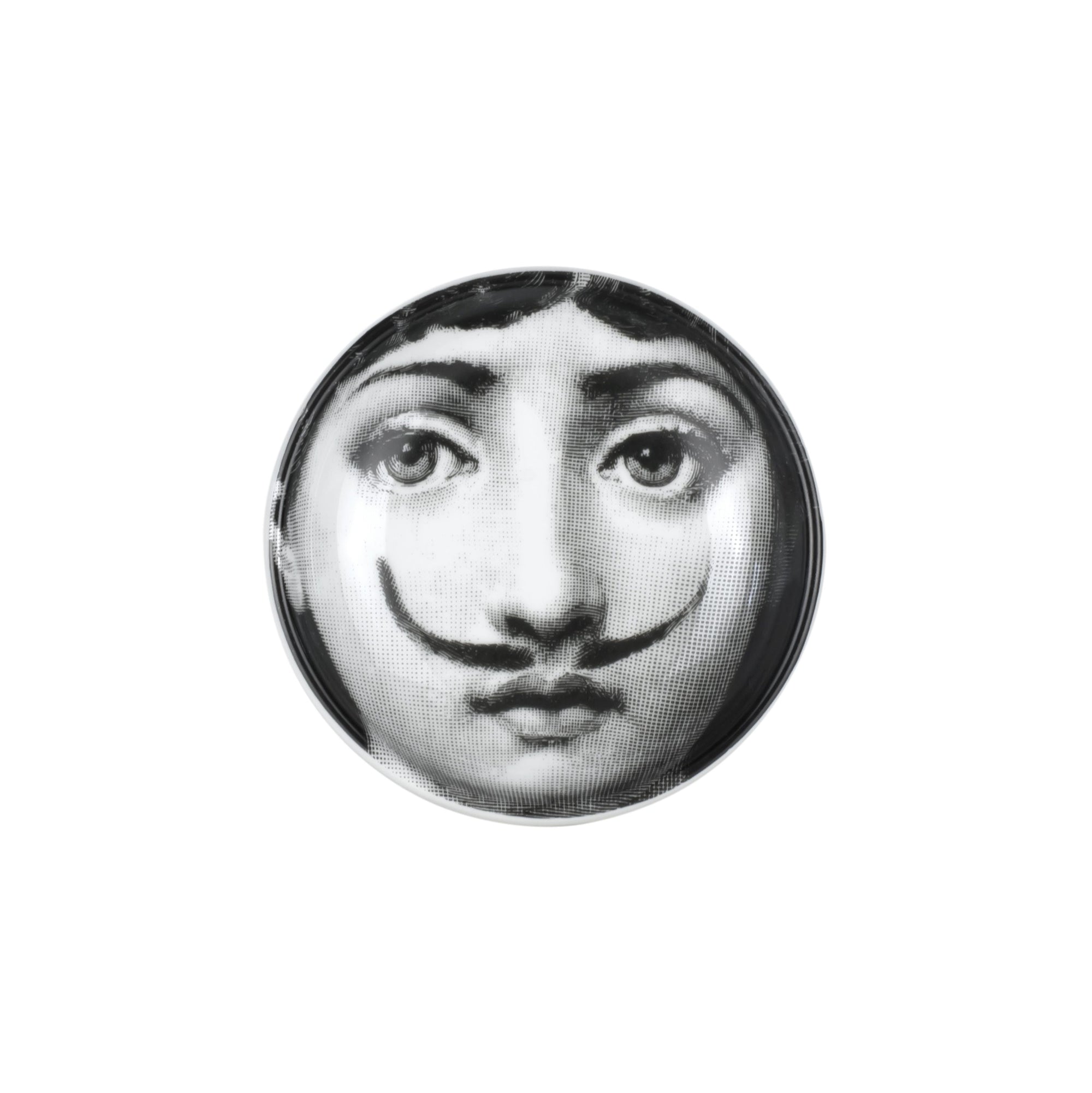 Tema e Variazioni n°21 round porcelain ashtray - Black & White