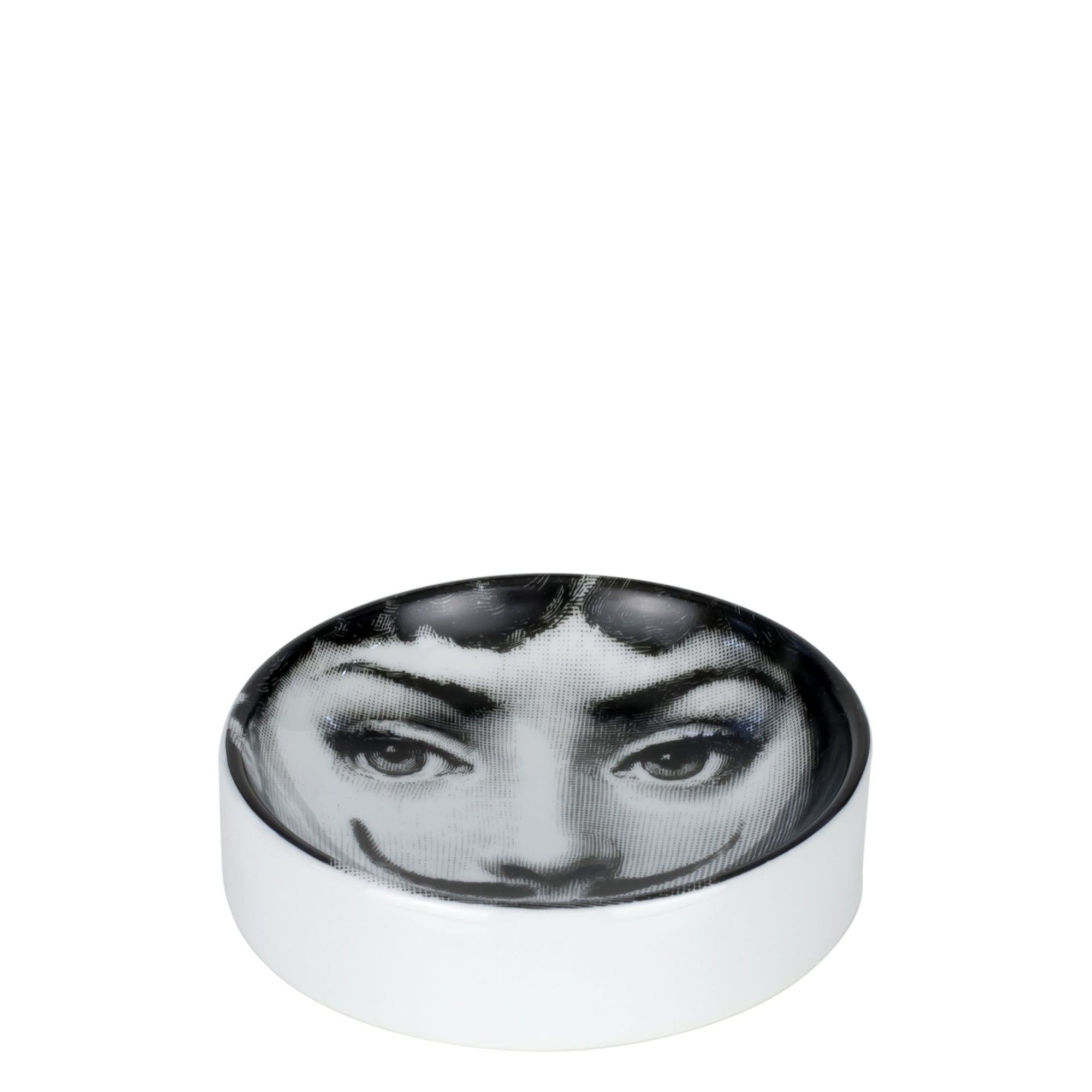 Tema e Variazioni n°21 round porcelain ashtray - Black & White