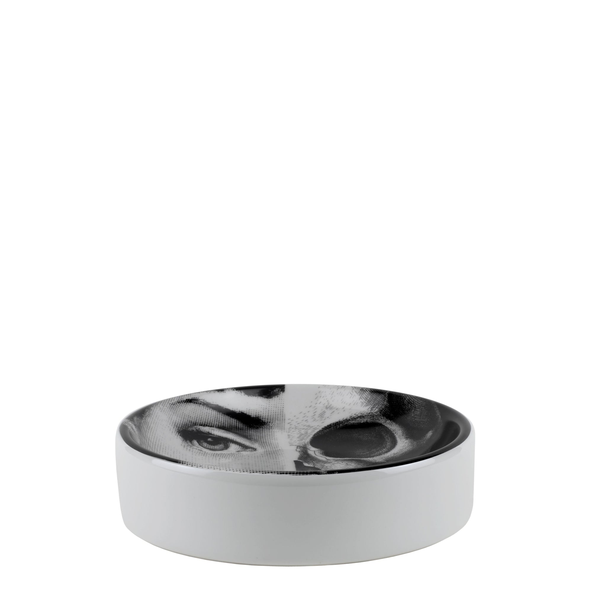 Tema e Variazioni n°288 round porcelain ashtray - Black & White