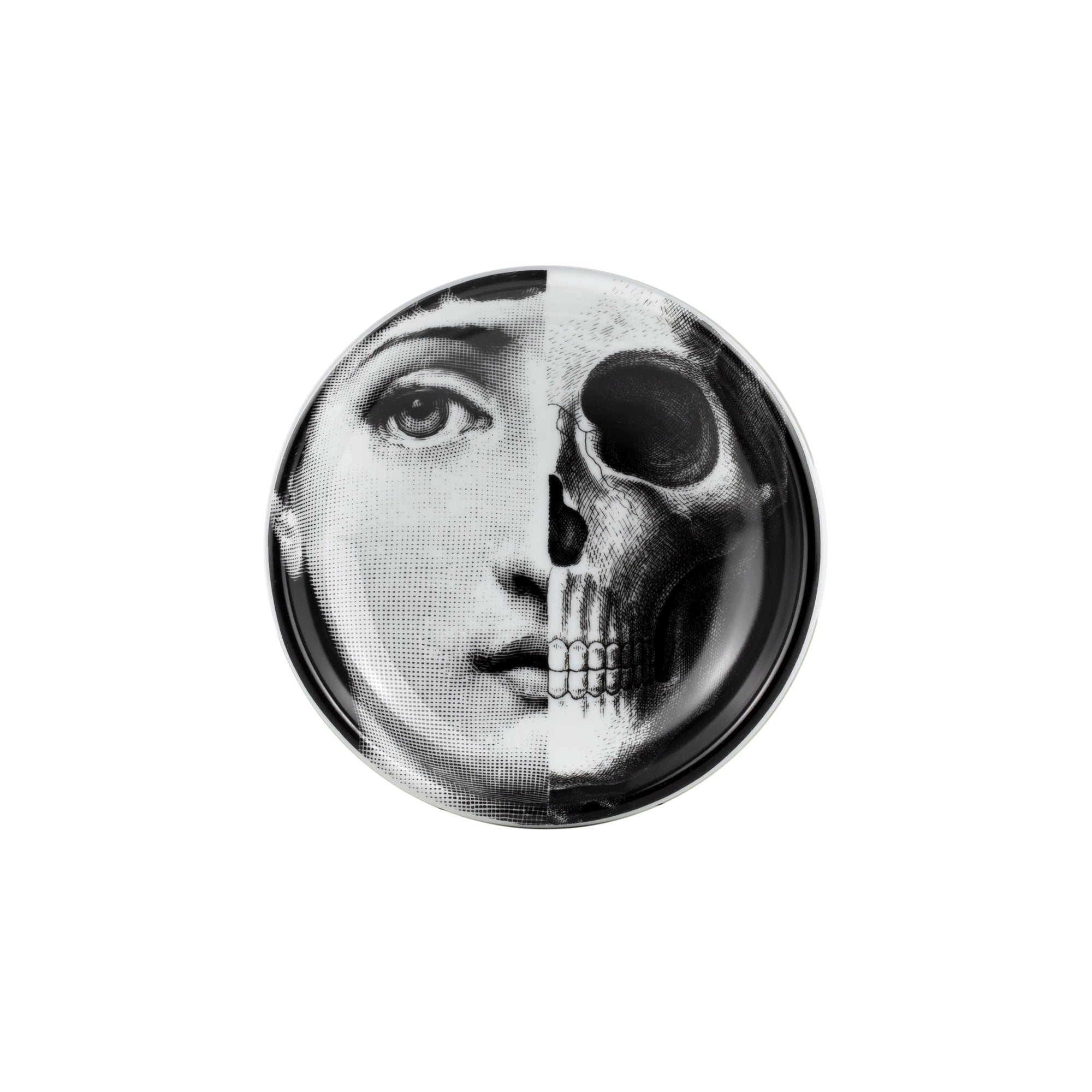 Tema e Variazioni n°288 round porcelain ashtray - Black & White
