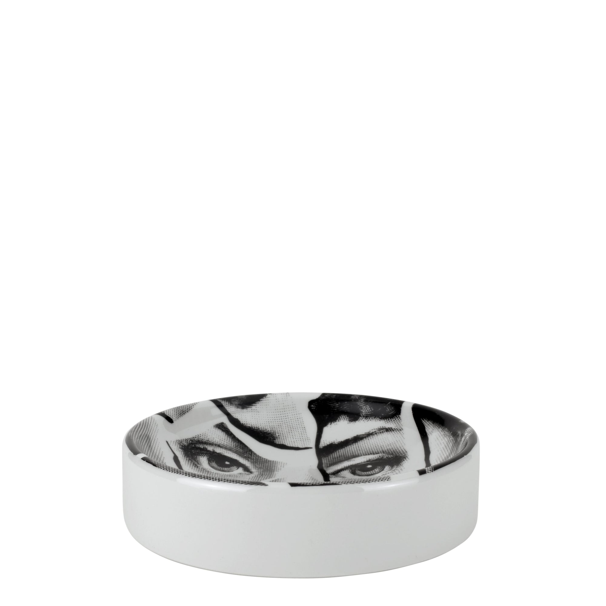 Tema e Variazioni n°2 round porcelain ashtray - Black & White