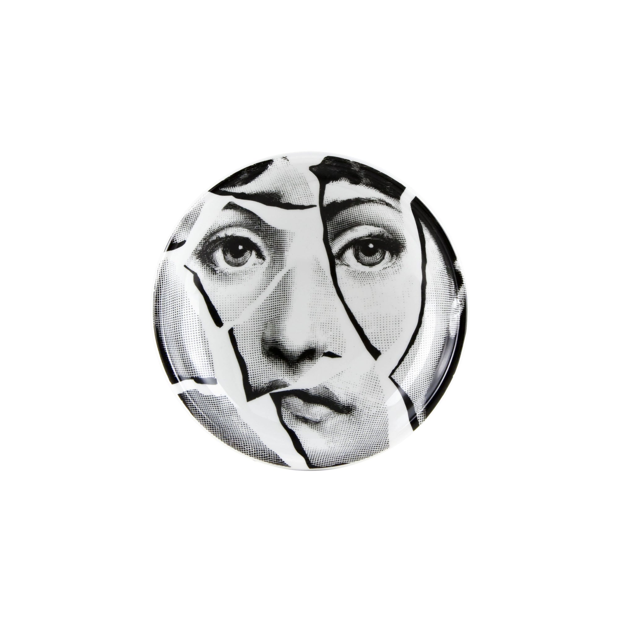 Tema e Variazioni n°2 round porcelain ashtray - Black & White