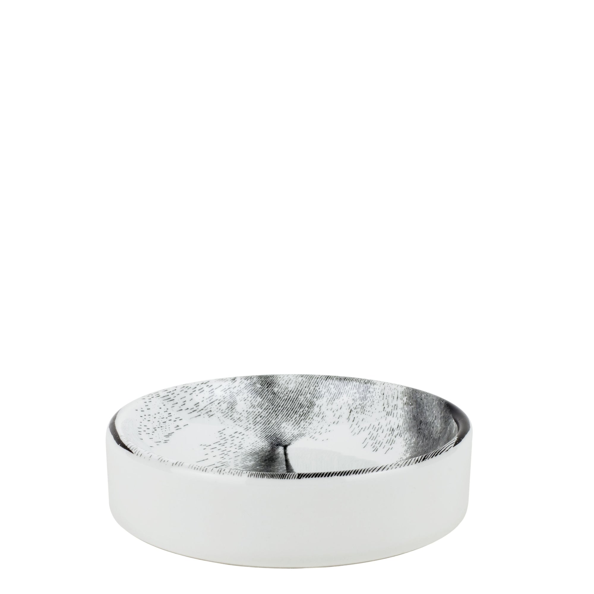 Tema e Variazioni n°306 round porcelain ashtray - Black & White
