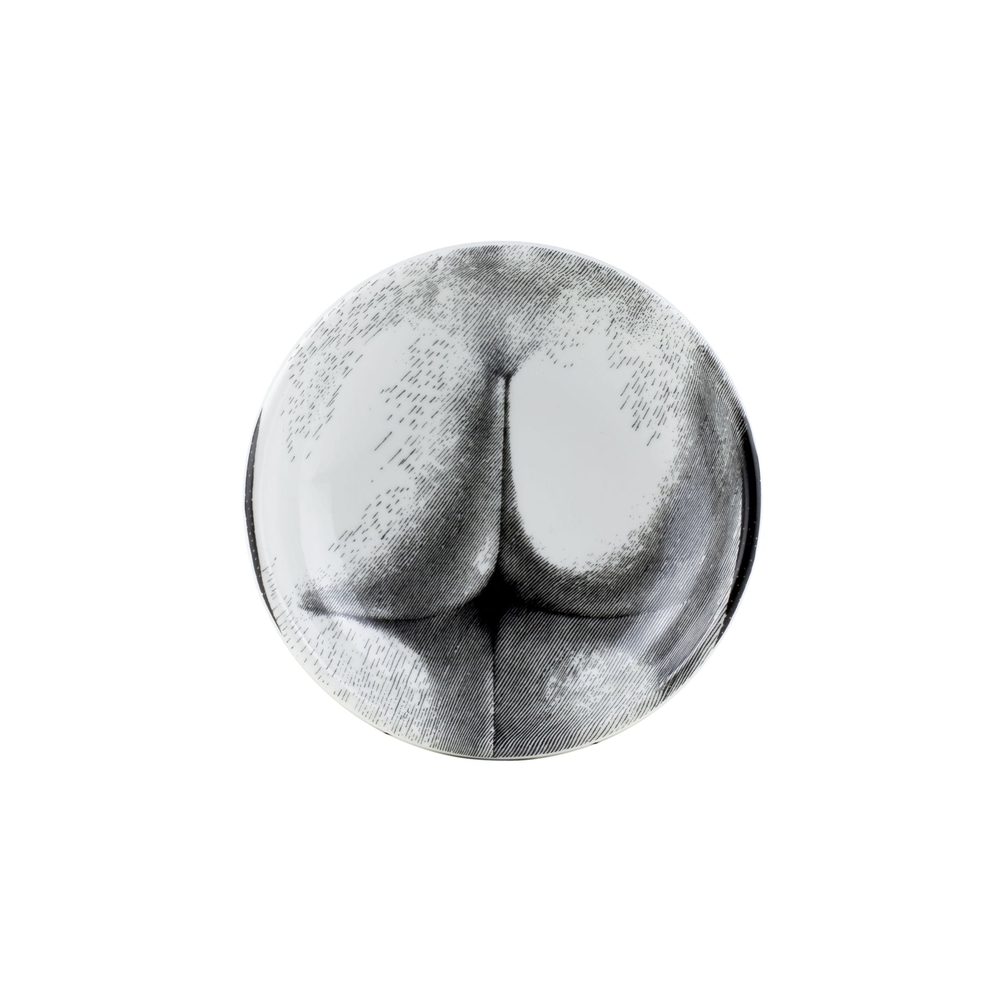 Tema e Variazioni n°306 round porcelain ashtray - Black & White