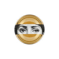 Tema e Variazioni n°32 round porcelain ashtray - Gold & Black & White