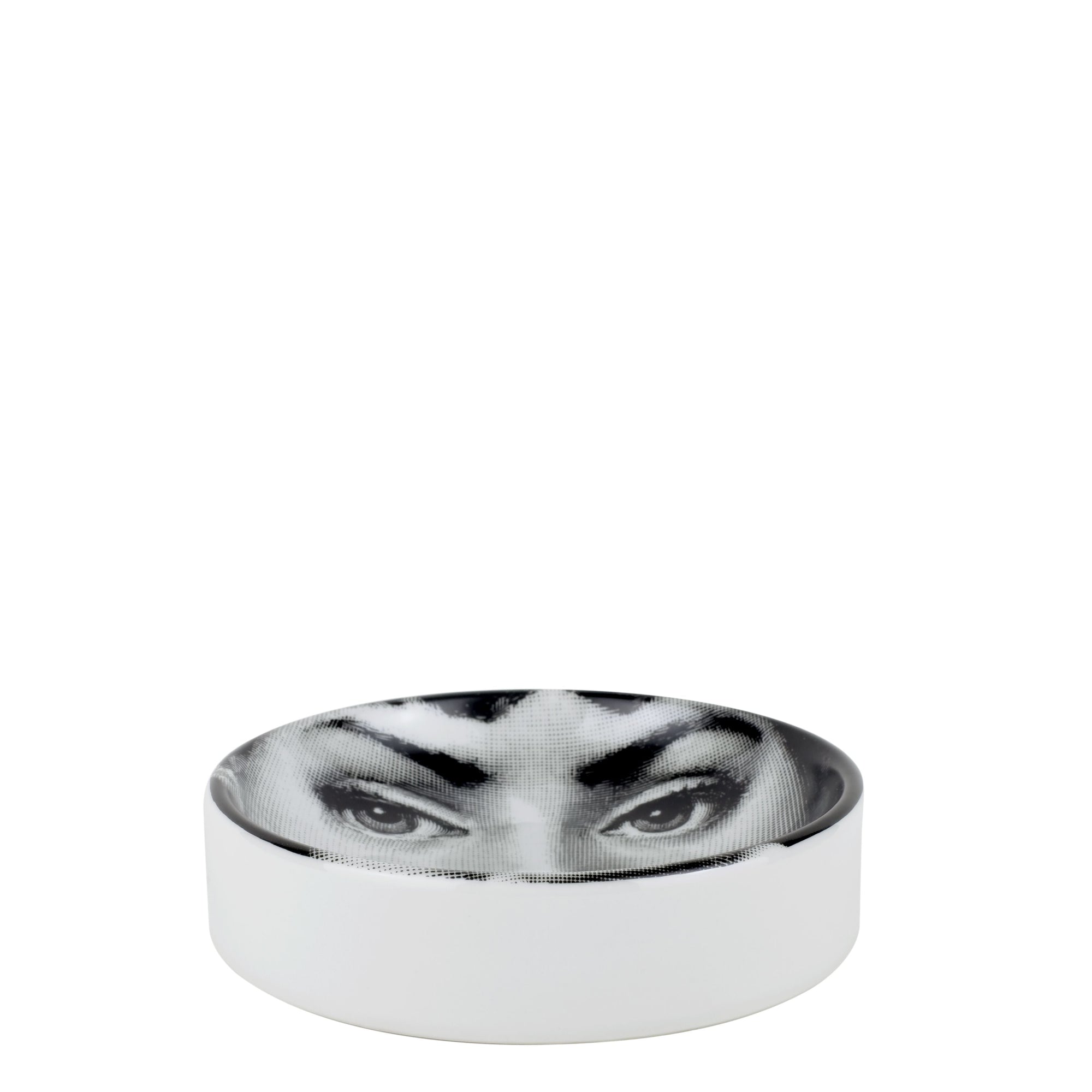 Tema e Variazioni n°334 round porcelain ashtray - Black & White