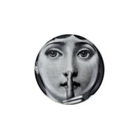 Tema e Variazioni n°334 round porcelain ashtray - Black & White