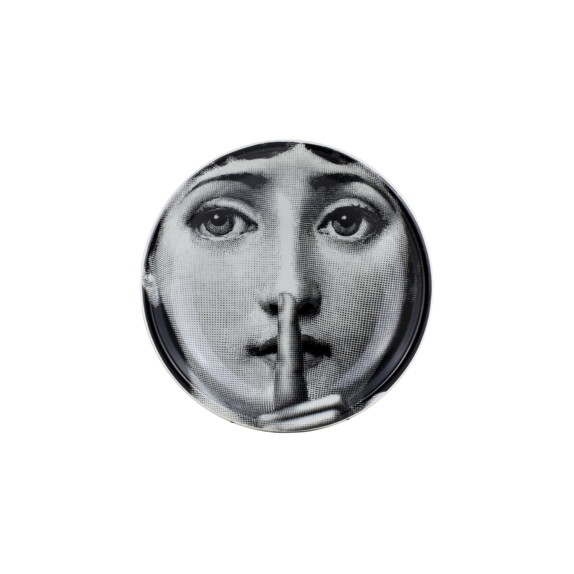 Tema e Variazioni n°334 round porcelain ashtray - Black & White