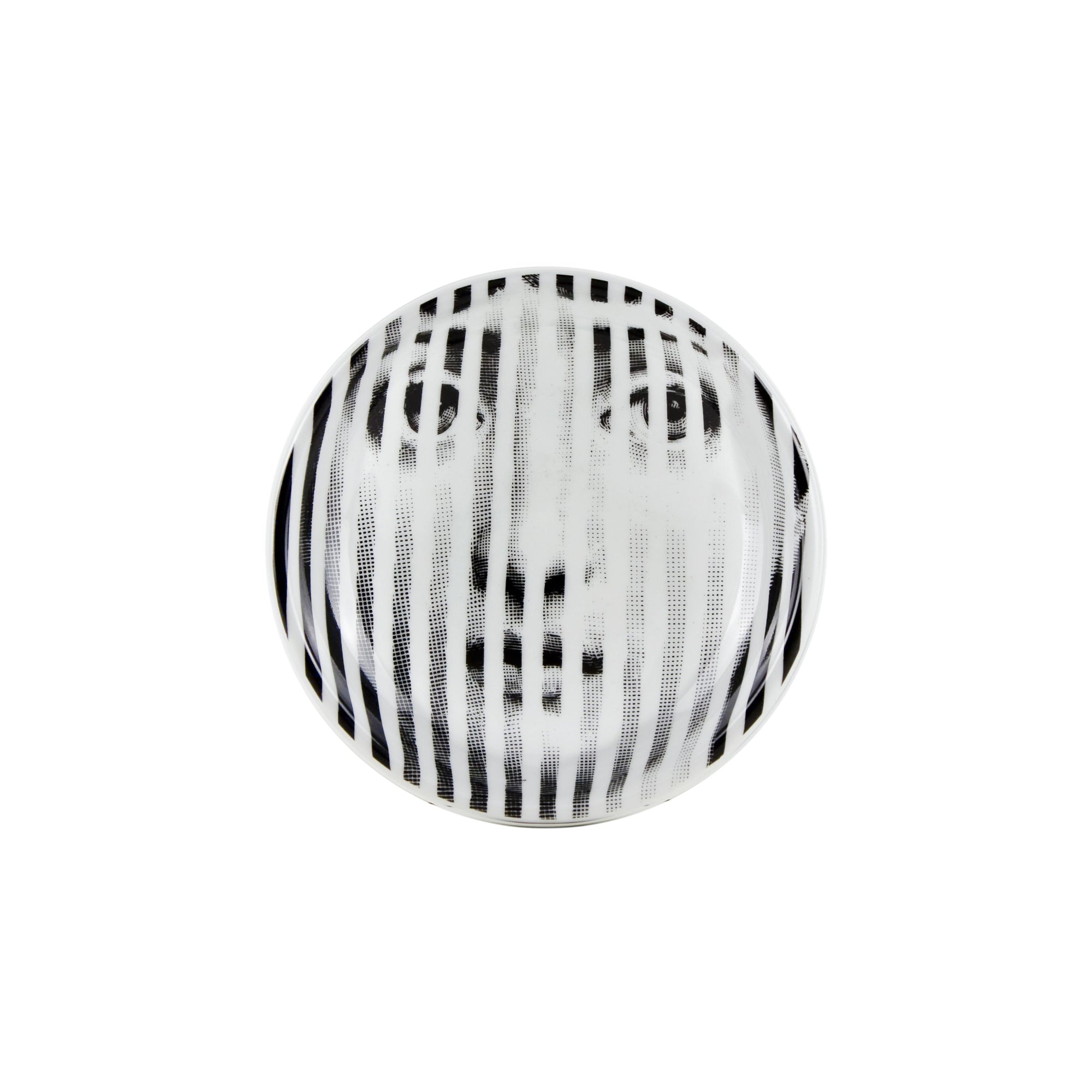 Tema e Variazioni n°34 round porcelain ashtray - Black & White
