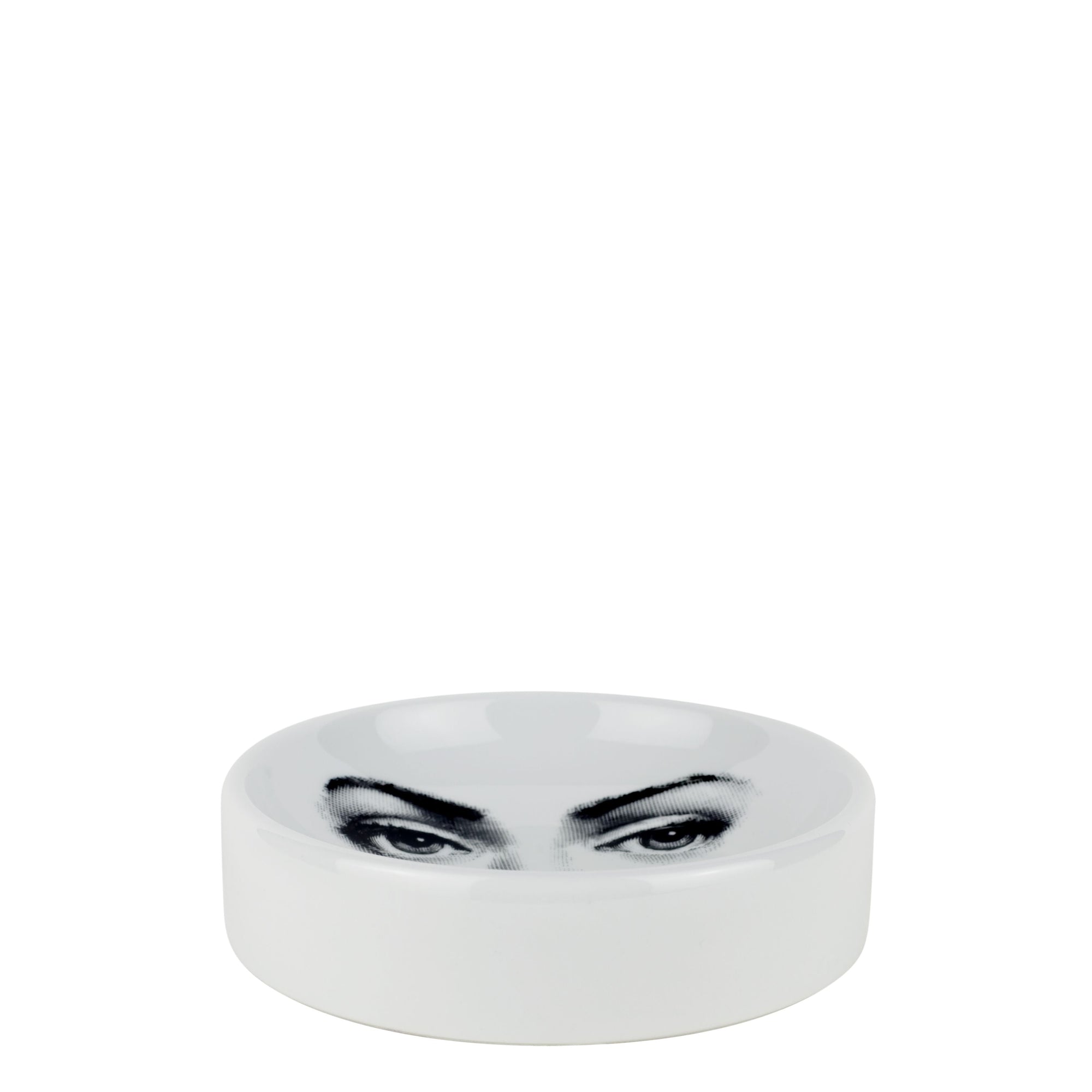 Tema e Variazioni n°6 round porcelain ashtray - Black & White