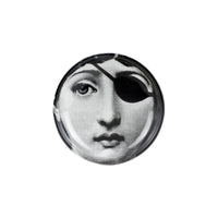 Tema e Variazioni n°8 round porcelain ashtray - Black & White