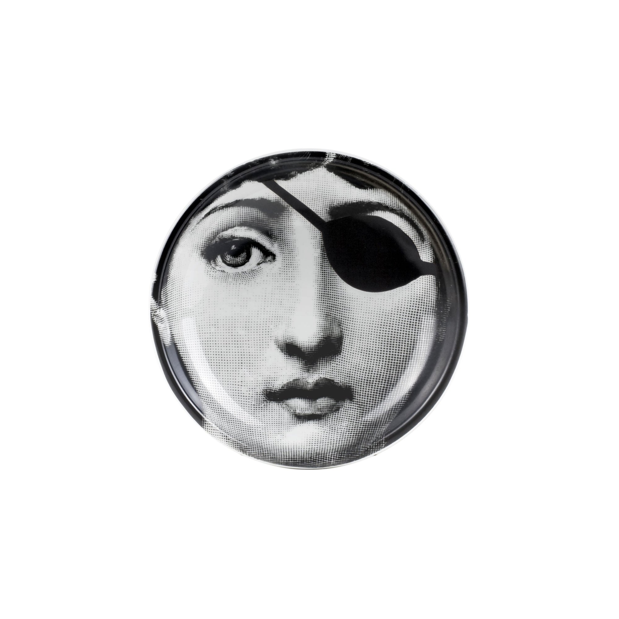 Tema e Variazioni n°8 round porcelain ashtray - Black & White