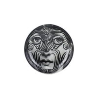 Tema e Variazioni n°9 round porcelain ashtray - Black & White