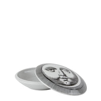 Luna round porcelain box - Black & White