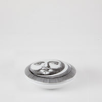 Luna round porcelain box - Black & White