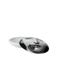 Tema e Variazioni n°137 round porcelain box - Black & White