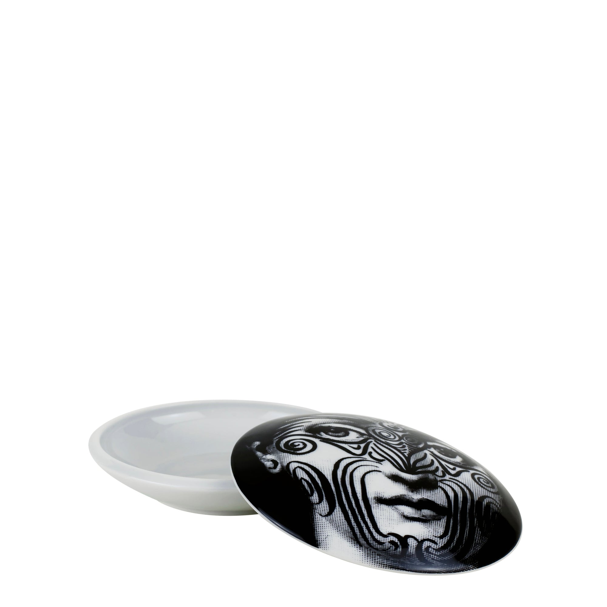Tema e Variazioni n.9 round porcelain box - Black & White