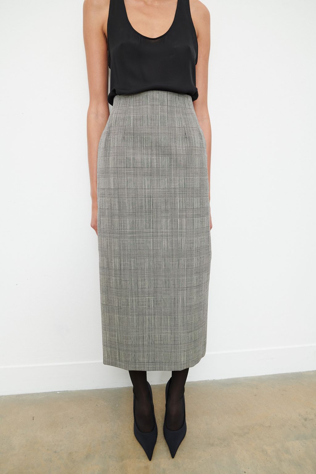 Contour Midi Skirt - Prince of Wales