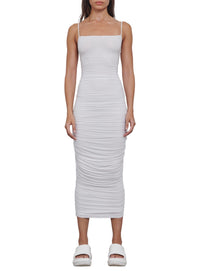 Robe portefeuille froncée - White