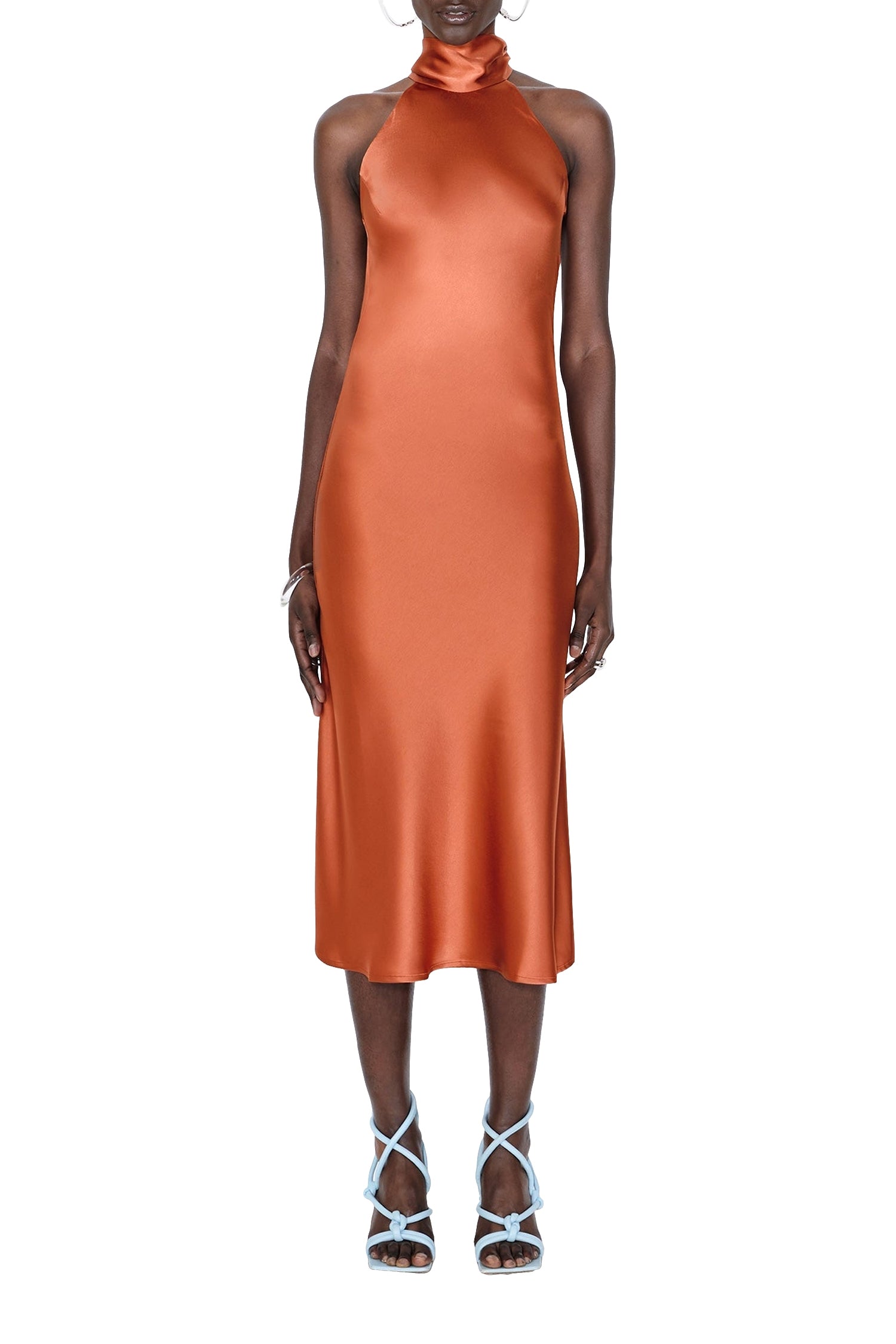 Robe Sienna midi - Coral
