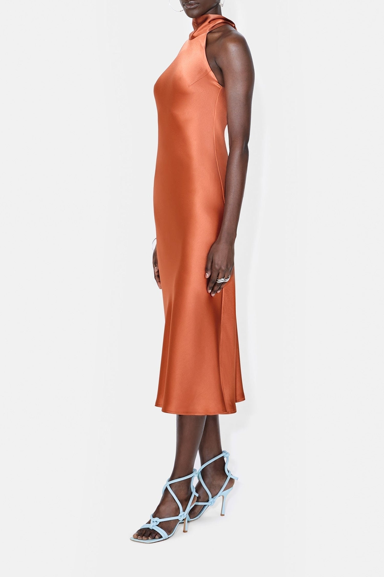 Robe Sienna midi - Coral