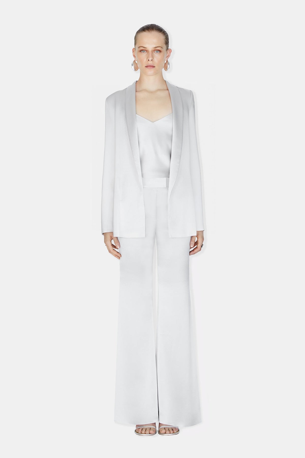 Julianne Satin Blazer - Platinum