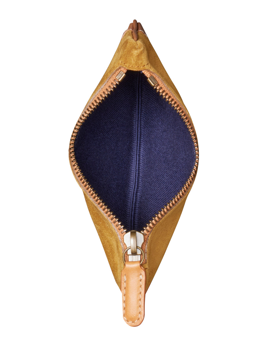 1qty RELIQUAT 0€ 0%  / Pochette Joyeuse M en cuir -  Senape  Natural