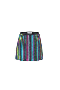 Jupe courte en serviettes de cuisine Terry - Multicolor Dyed