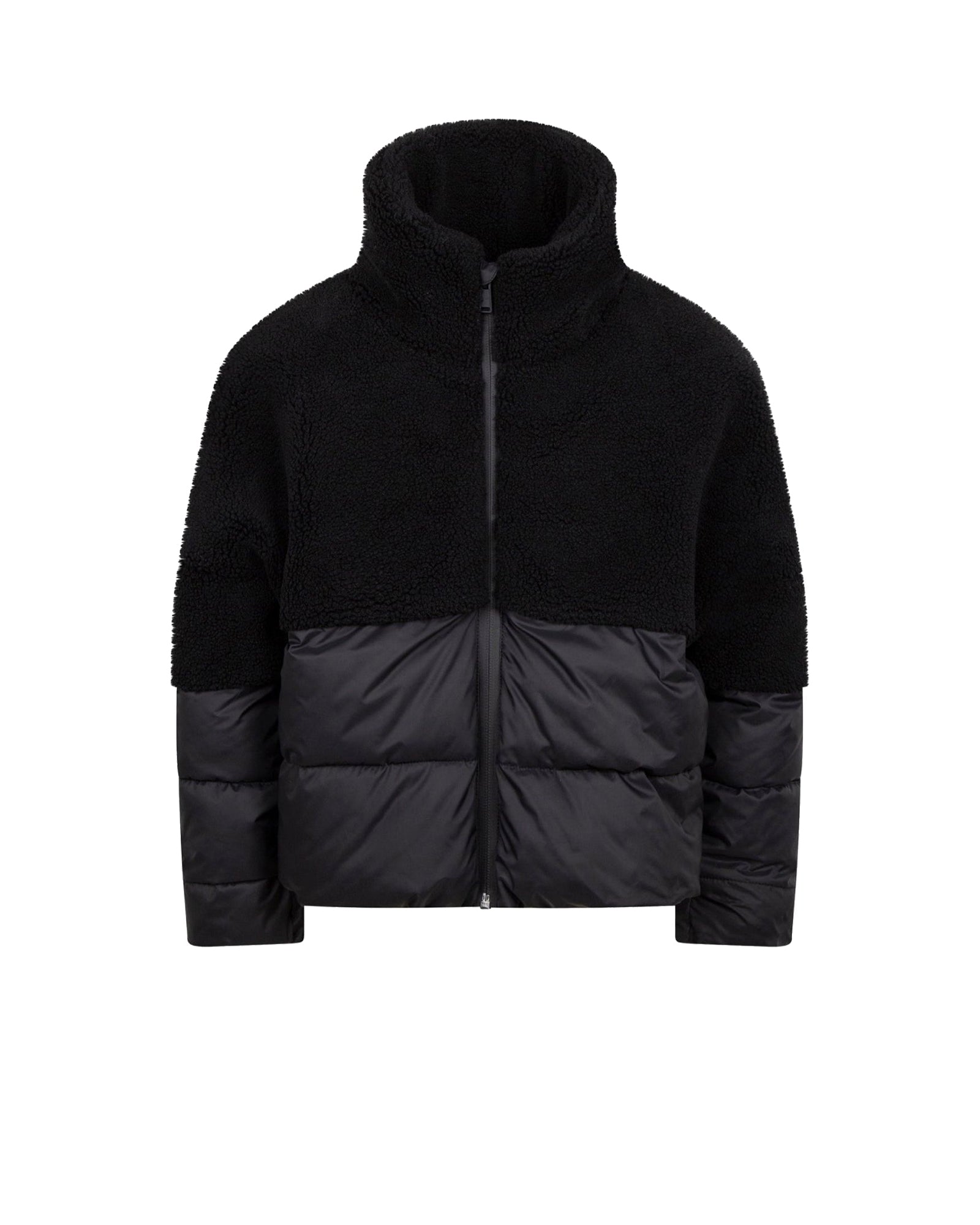 Doudoune bi-matière en polaire duveteuse - Black