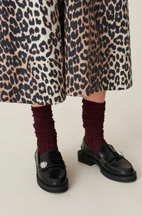 Mocassins avec détail à strass en cuir - Black