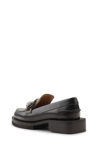 Mocassins avec détail à strass en cuir - Black