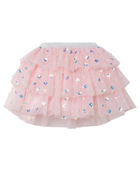 Skirt with sequined flower details - Rosée du matin