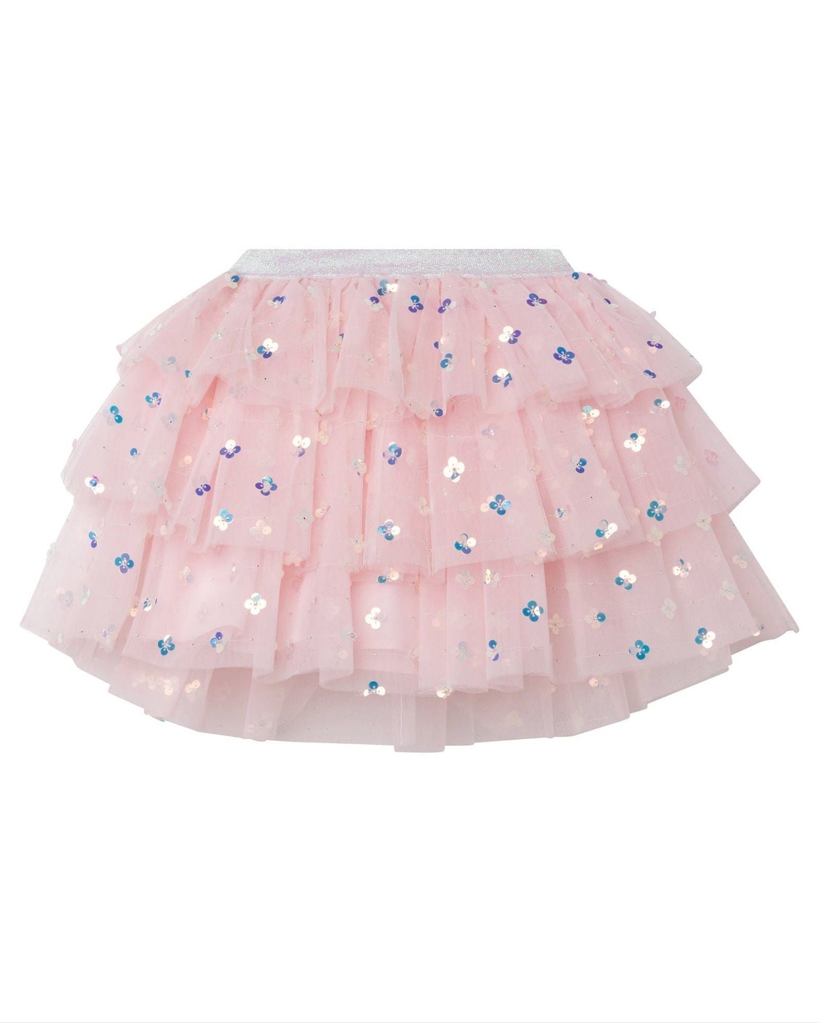 Skirt with sequined flower details - Rosée du matin