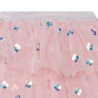Skirt with sequined flower details - Rosée du matin