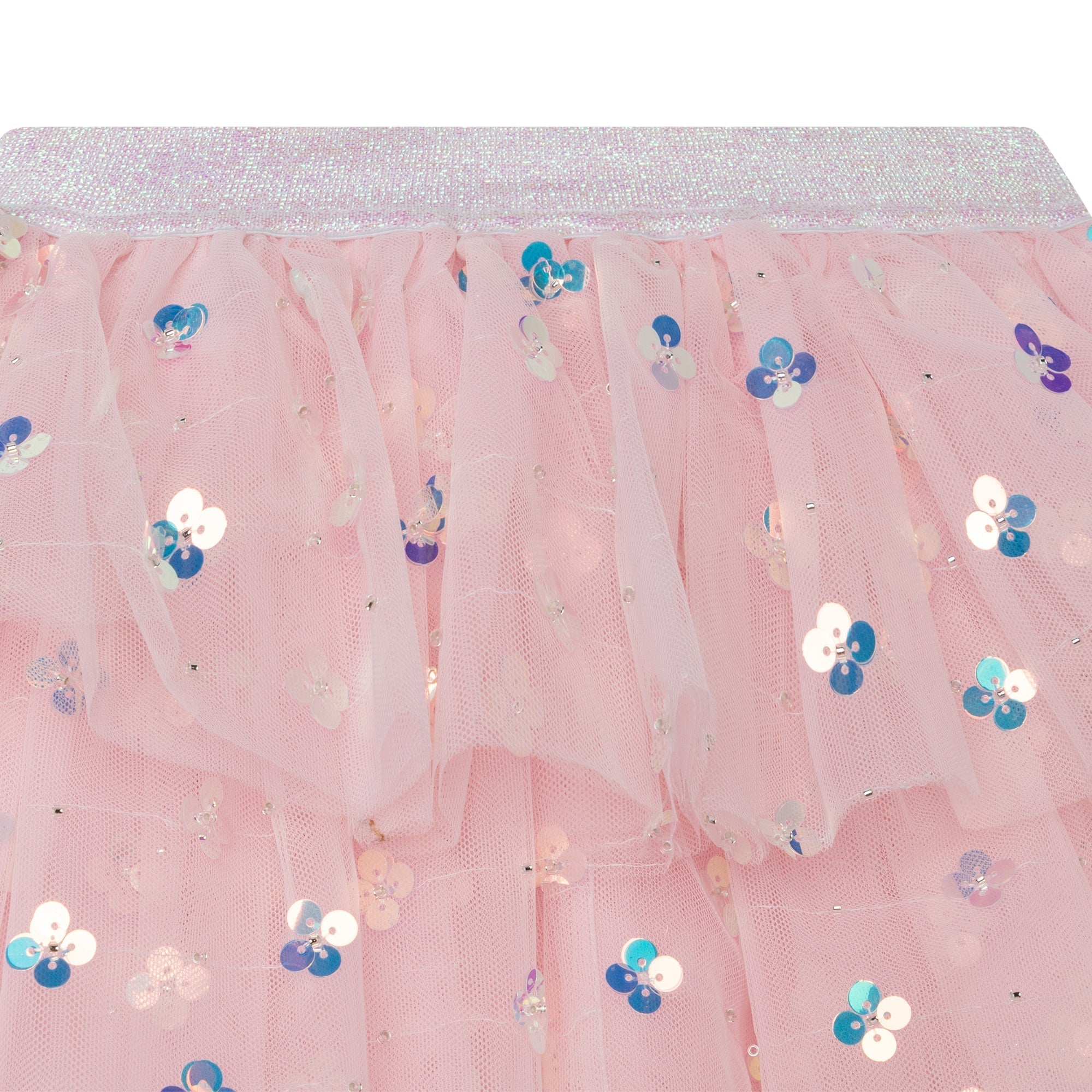Skirt with sequined flower details - Rosée du matin