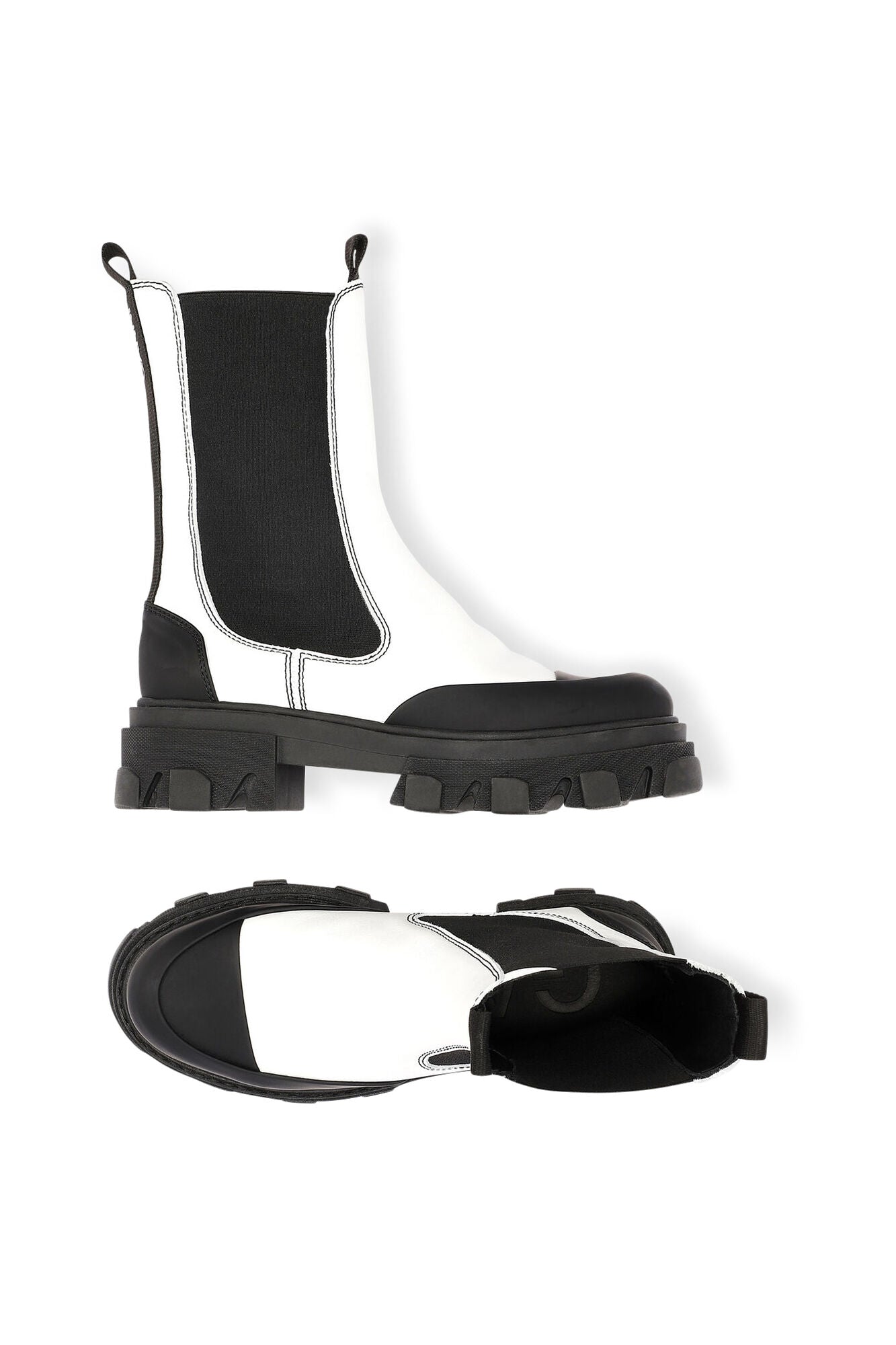 Bottines Chelsea mi haute en cuir - Egret
